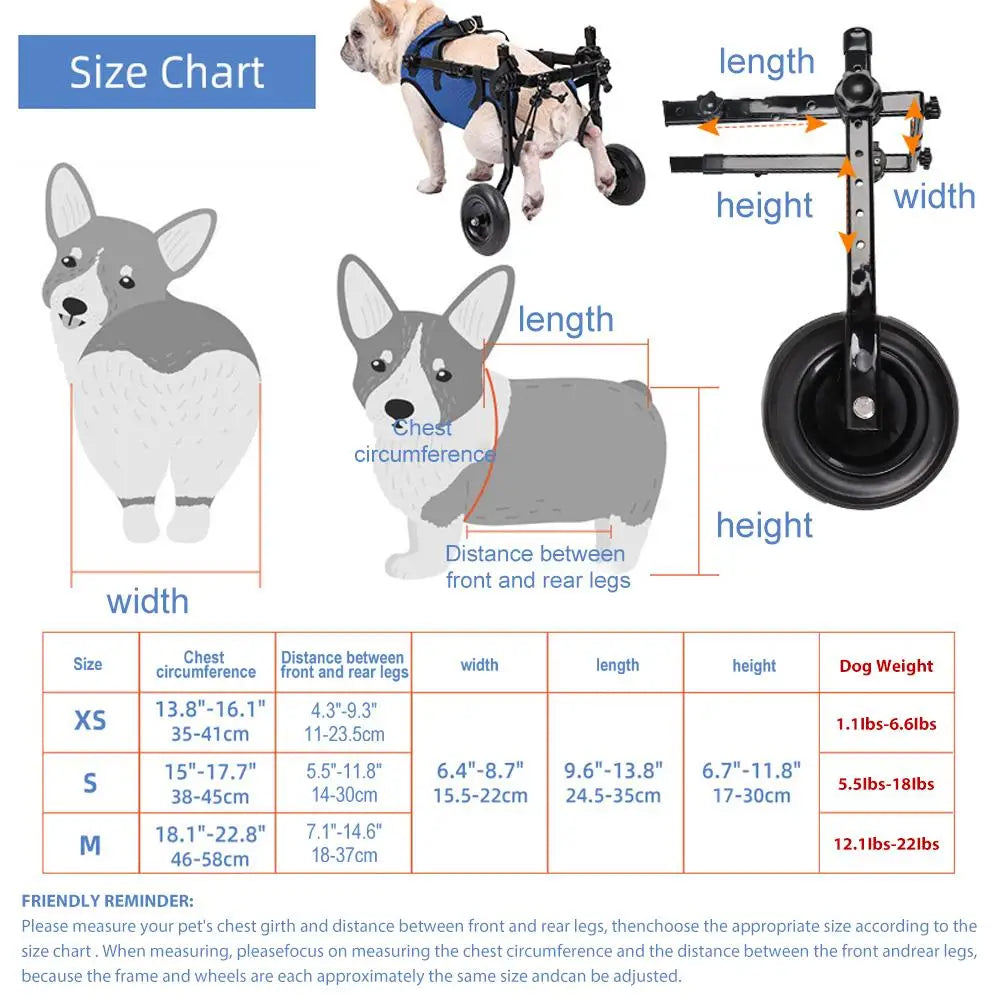 Dog Walk Wheelchair Disability Dog Hind Legs Bracket Dog Injured And Weak Rehabilitation Aid Car Adjustable Pet Walk Booster