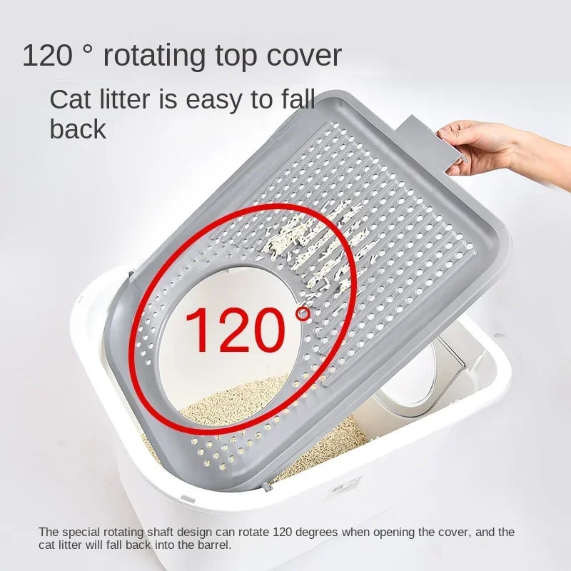 Cat Litter Box Closed Splash Proof Top Anti-odor Easy To Clean Litter Box Cat Supplies Sandbox Cat Toilet