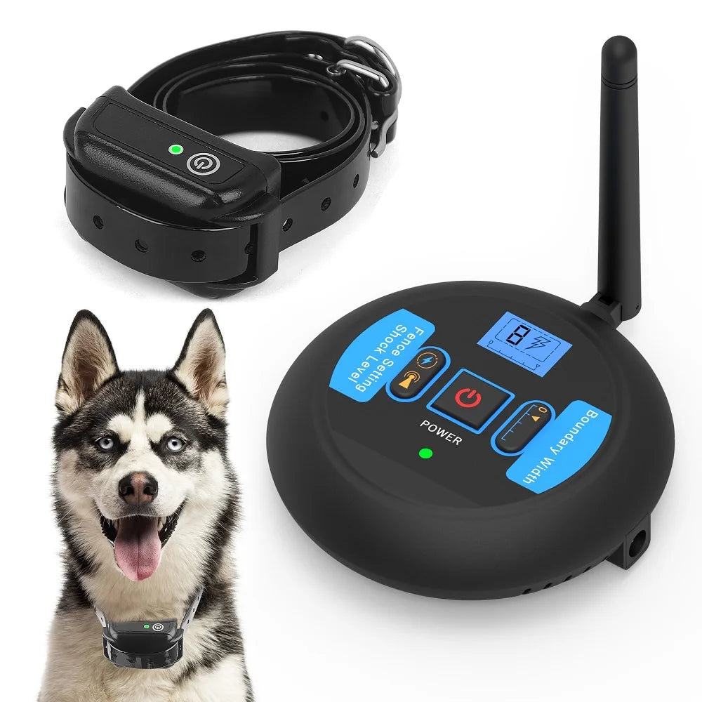 200m Dog Wireless Rechargeable Electric Fence, IP68 Waterproof Beep + Electric Shock Training Mode, Transmitter and Collar Combo