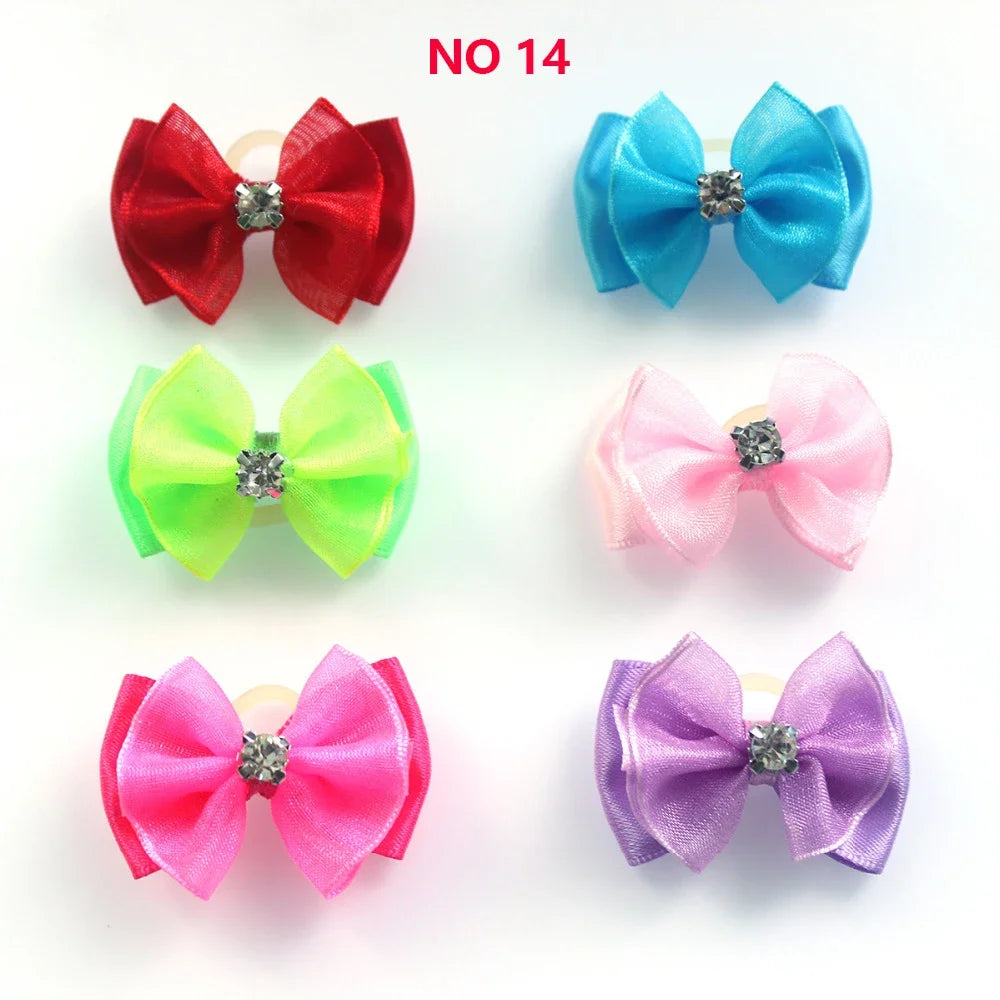 100pcs Pet Accessories Dog Bows Pet Dog Hair Bows Samll Dog Hair Grooming Products Large Dog Bows Flower Pet Supplies