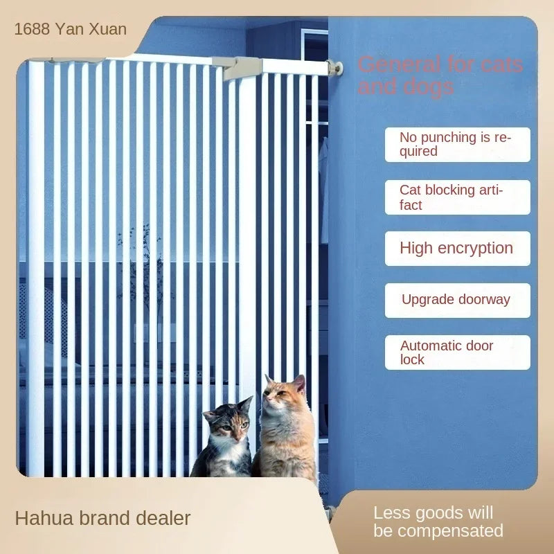 Isolation Telescopic Cat Fence Non Punching Encrypted Cat Puppy Safety Door Pet  Gate Fence  Dog door pet playpen