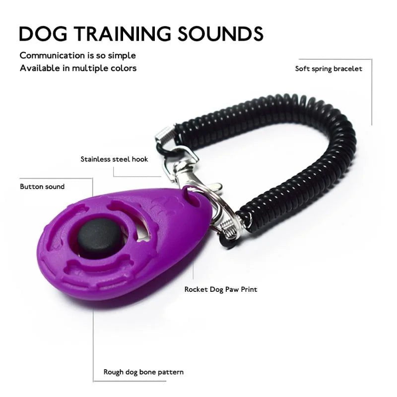 10pcs Pet Cat Dog Training Clicker Plastic Dogs Click Trainer Aid Too Adjustable Wrist Strap Sound Key Chain Dog Whistle