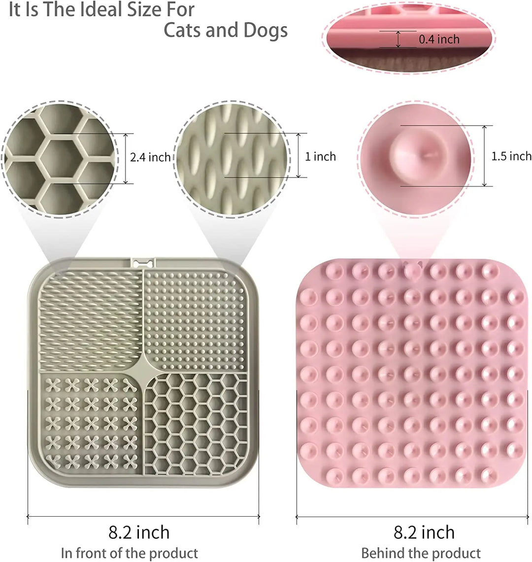 Poursweet Dog Lick Mat with Suction Cups Slow Feeders Licking Pet Anxiety Relief Cat Training for Food, Yogurt, Peanut Butter