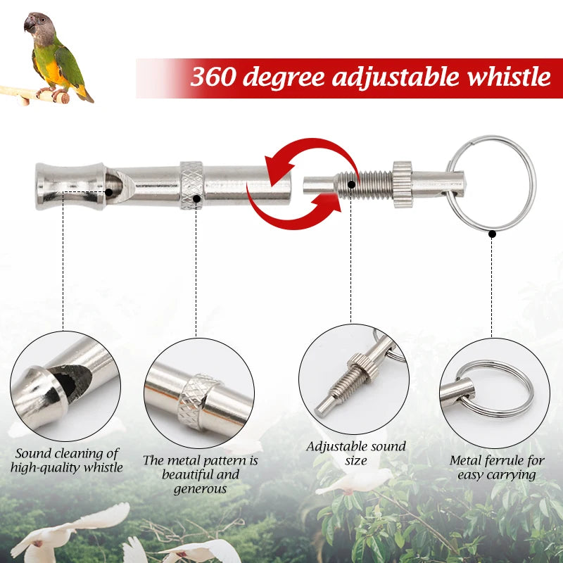 Stainless Steel Bird Pigeon Training Whistle Adjustable Volume Whistle For Bird Pigeon Parrot Dog Cat Pet Training Tools