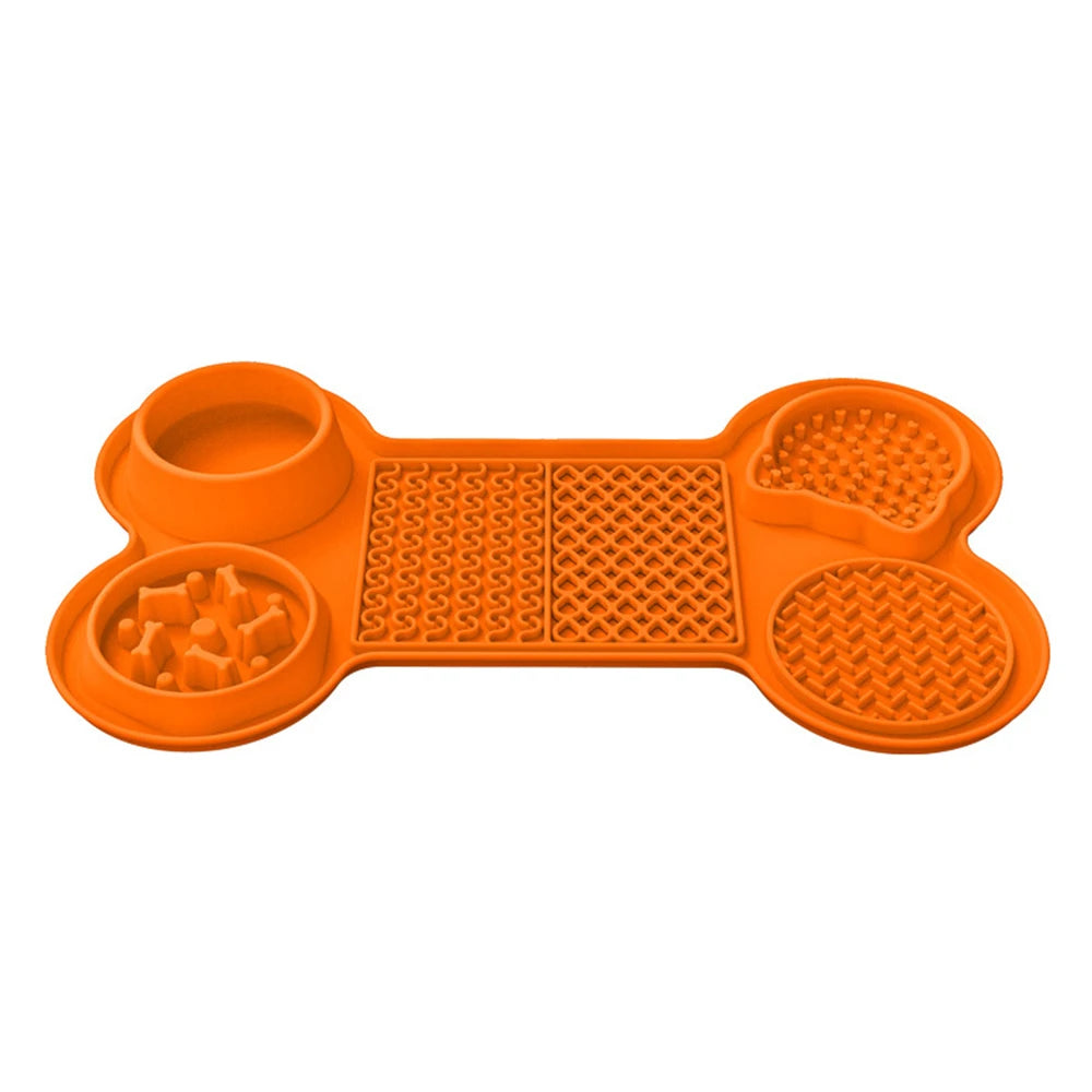 Dog Feeding Bowl Slow Food Mat Silicone Licking Mat For Dogs Cats Food Bowl With Suction Cup Pet Feede Dog Accessory Supplies