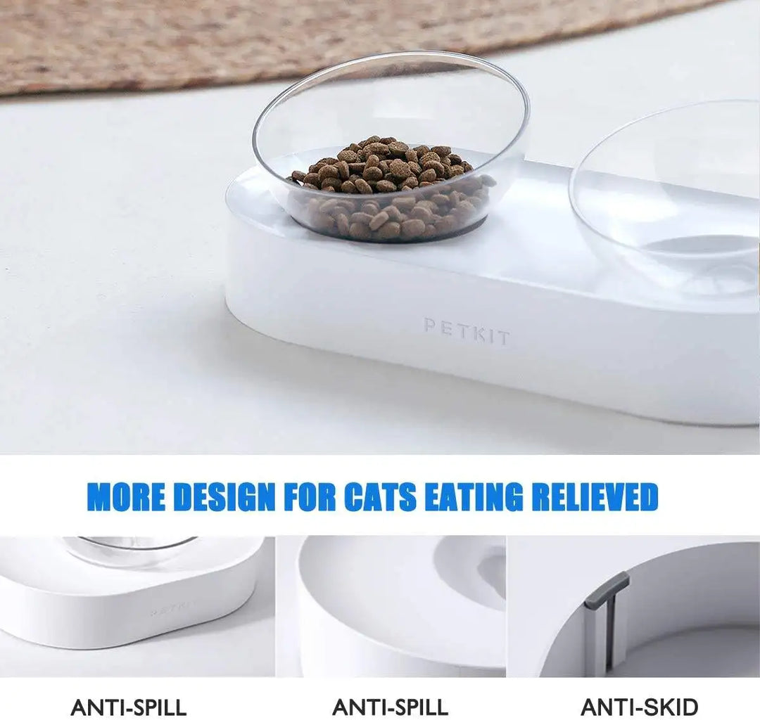 Petkit Fresh Nano Cat Bowl Prevent Kitty Spinal Fatigue Adjustable Height Stainless Steel Material Pet Food & Water Double Bowls