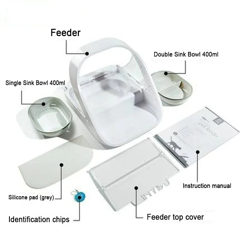 Anti-Snatch Smart Feeder no charging cable Surefeed UK Chip Recognition Sensor Automatic  Wet Food Fresh Pet Bowl Worm Proof