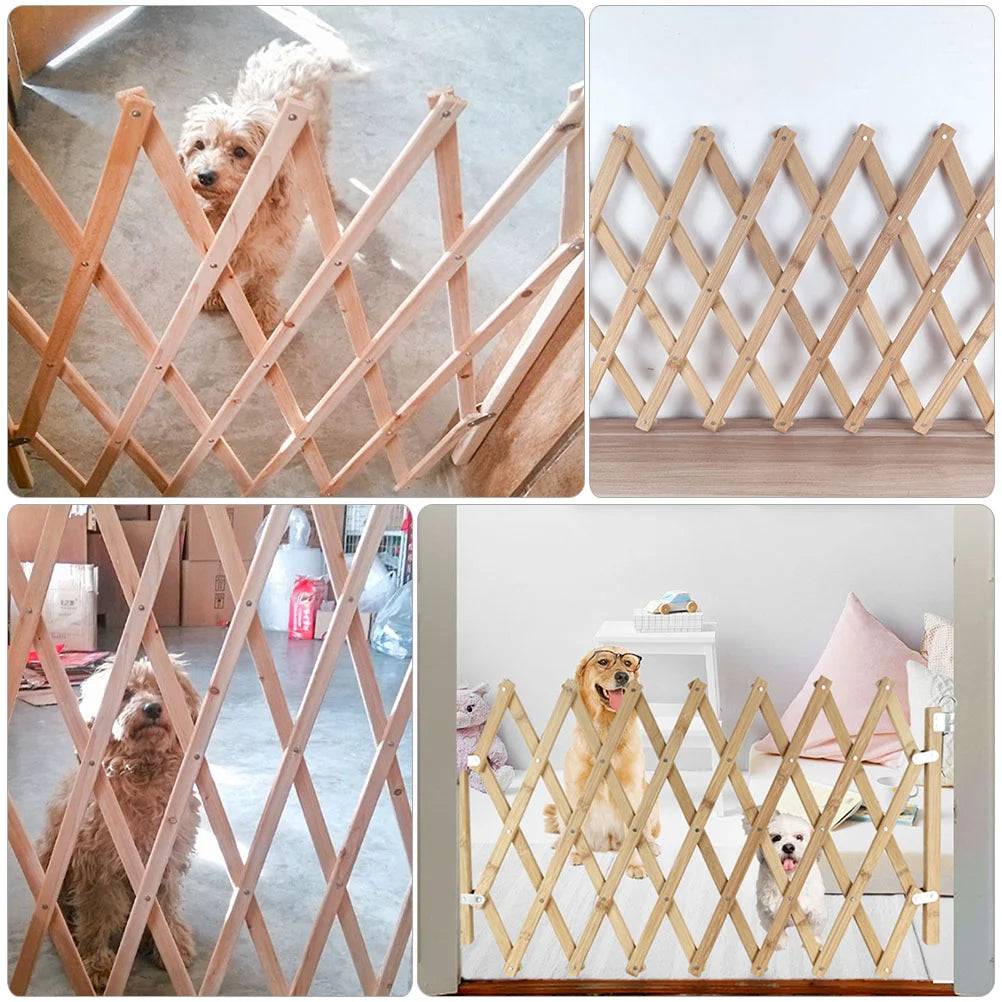 Pet Isolation Door Dog Fence Cage Playpen Indoor Small Dogs Baby Gate Enclosure Wooden Convenient Barrier Safety Child