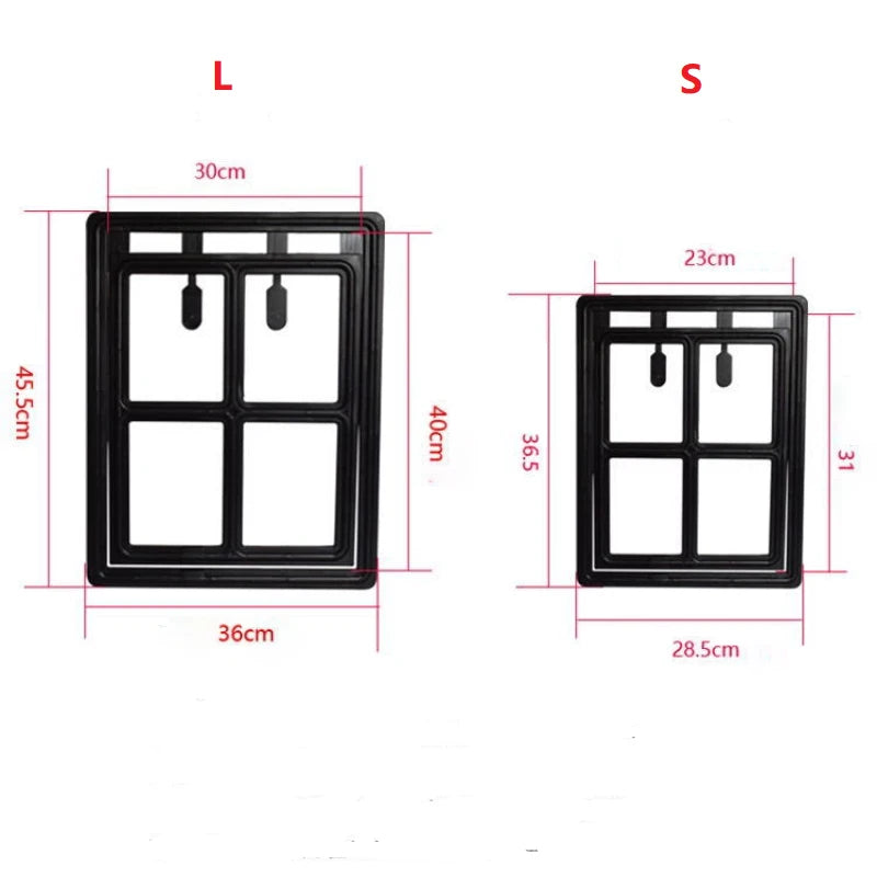 Lockable Plastic Pet Door for Mosquito Proof Screen Window Security Flap Gates Pet Tunnel Dog Fence Free Access L