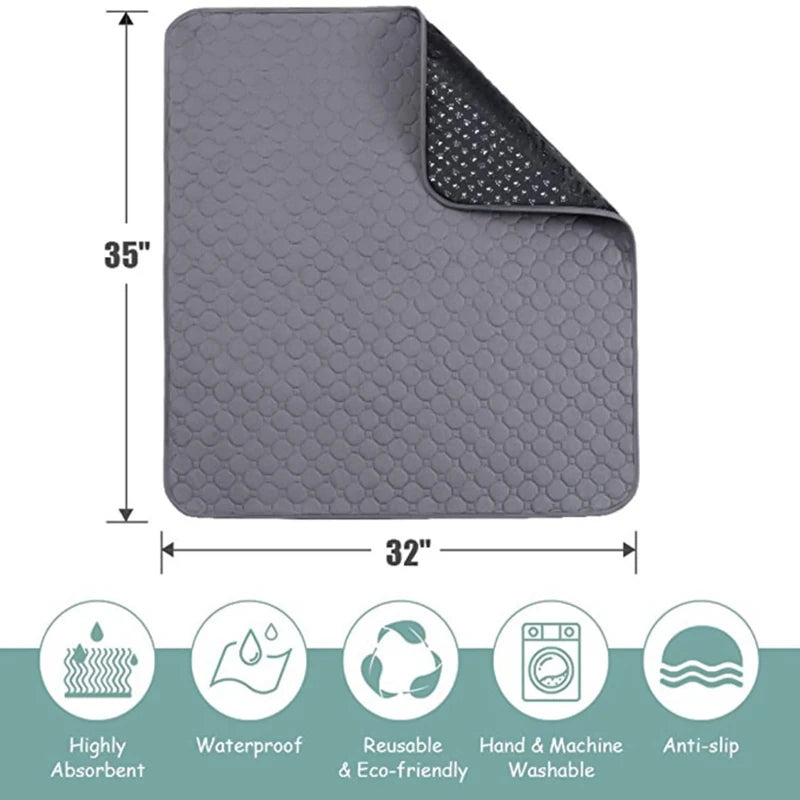 Absorbent Washable Dog Pee Pad Reusable Dogs Urine Mat Waterproof Puppy Training Diaper Mat for Car Seat Floor Sofa Pet Supplies