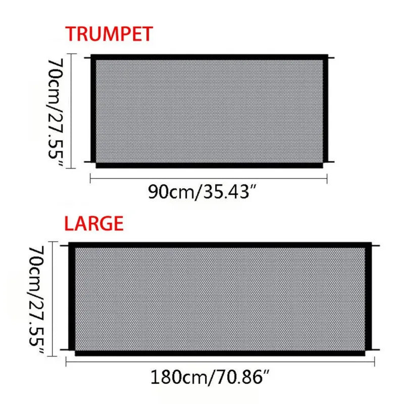 Foldable Pet Dog Gate Door Barrier Safety Guard Fence Mesh Enclosure Rectangle Magic Safety Gate Dog Safeguard With Hook