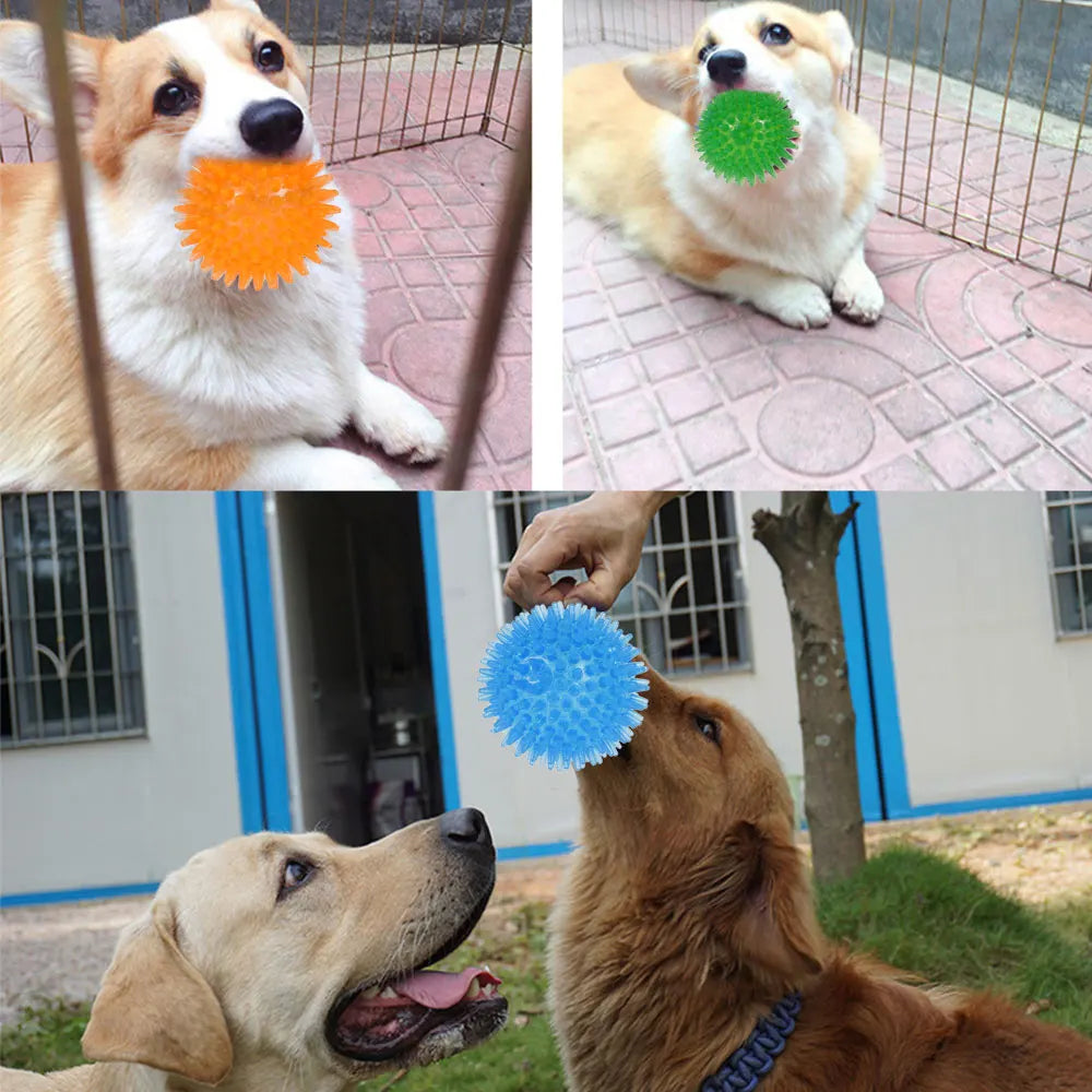 3PCS/Set Dogs phonation Chew Spiky molar Ball Reduce Anxiety Toss for Boredom Teeth Cleaning Dog Chew Toys Interactive Dog Toys