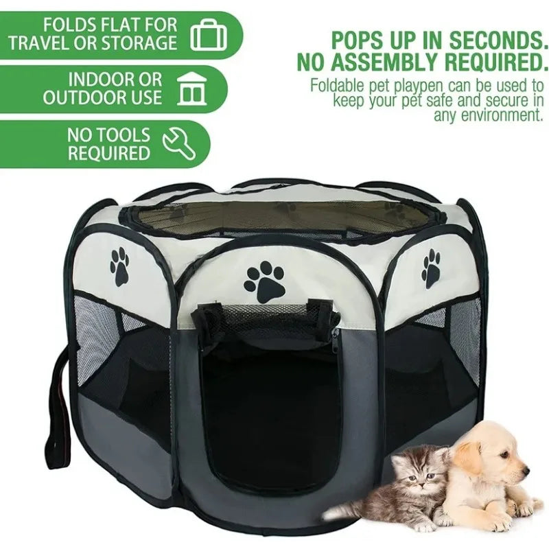 Oxford lightweight Puppy Pet Playpen for Medium Dogs Portable Cat Playpens Indoor Fence Foldable Doggie Play Pen