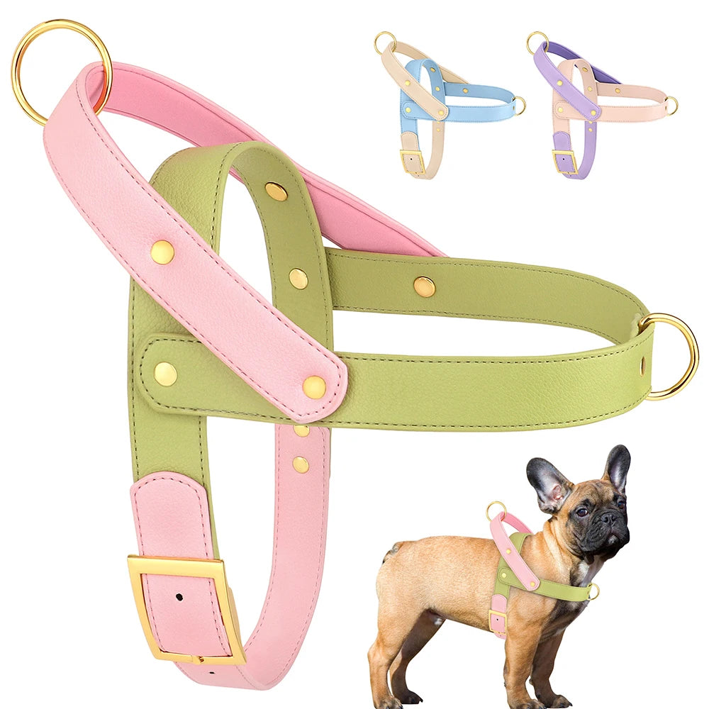 Leather No Pull Dog Harness Small Medium Large Dog Harness Soft Padded Pet Pitbull Vest Durable Adjustable for Dogs Pug Pitbull