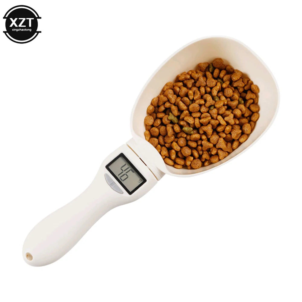 1PCS 800g/01g Pet Food Spoon Scale Electronic Measuring Tool 250ml for cat Dog Feeding Bowl Digital Precise Detachable Scooper