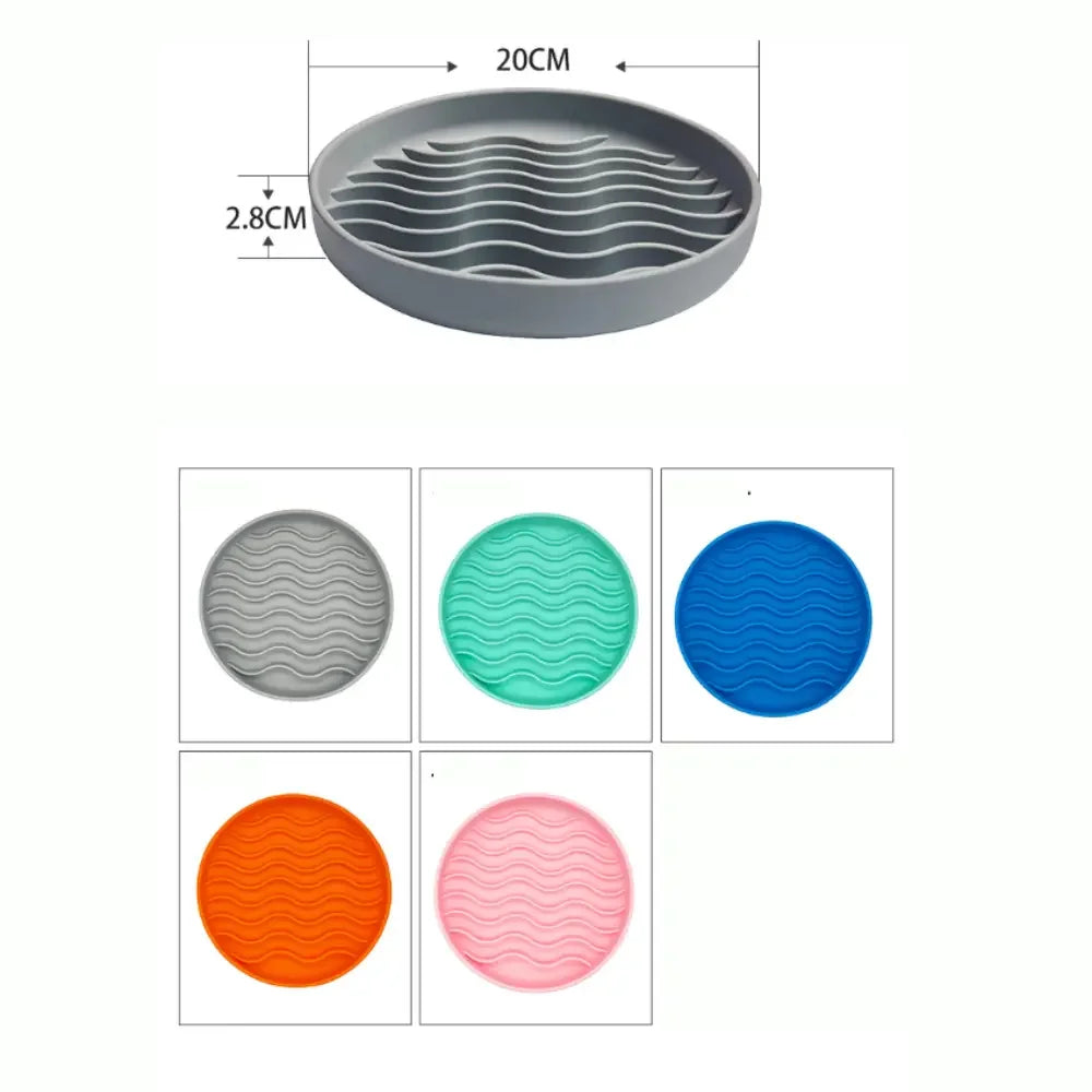 Pet Slow Food Bowl Feeding Silicone Anti-Choking Dish For Cats And Dogs Non-Slip Easy To Clean Thickened Licking Pads