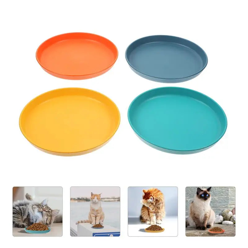 4pcs Cat Bowl Shallow Cat Food Dish Cat Feeding Bowls Wide Pet Food Plate Pet Feeding Bowl Cat And Dog Food Drinking Bowl