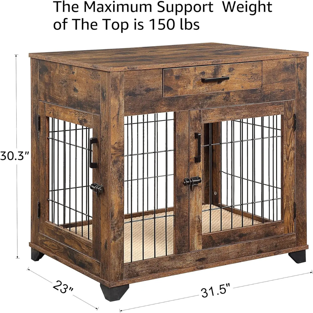 Furniture Style Dog Crate for Medium Dogs, Indoor Aesthetic Puppy Kennel, Modern Decorative Wood Wire Pet House Dog Cage
