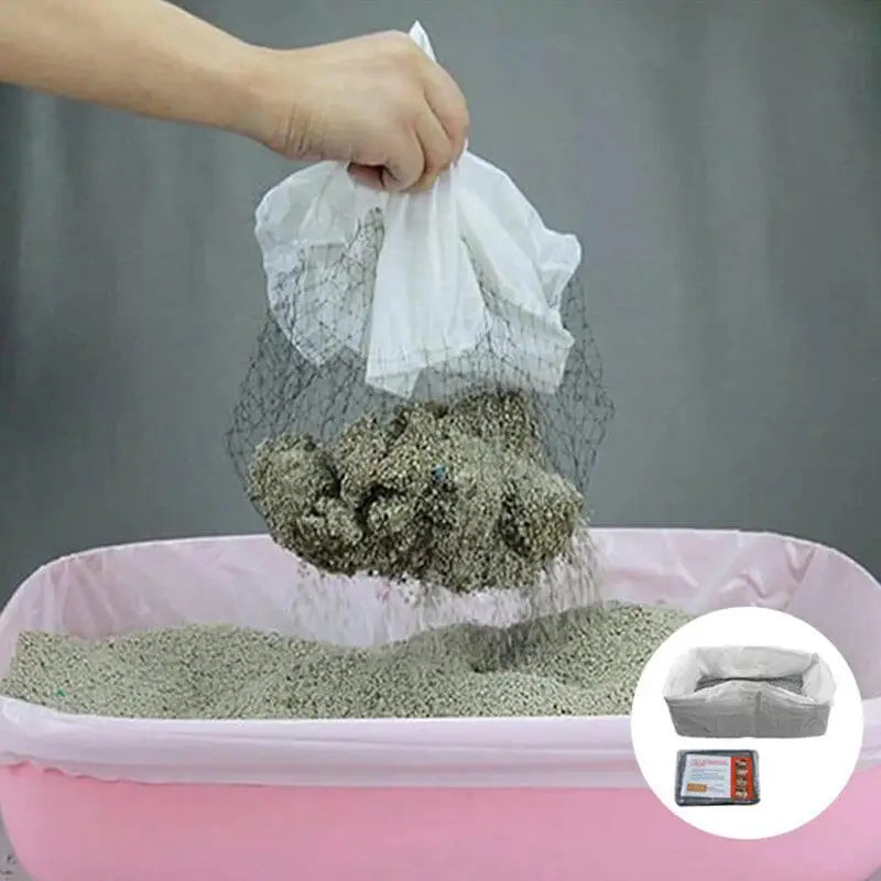 10Pcs Reusable Cat Litter Liners Bag Cat Feces Filter Pet Cat Excrement Liners Cat Sand Bag Filter Pet Hygienic Litter Box Liner