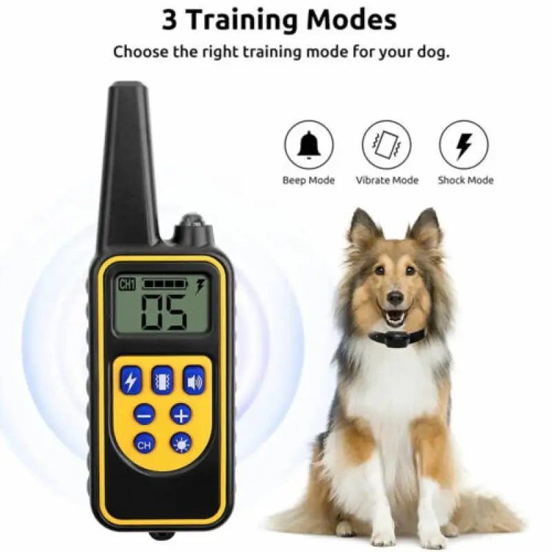 Electric Dog Training Collar Waterproof Pet Remote Control Rechargeable 800m Training Dogs Collars Anti Barking Device Teaching