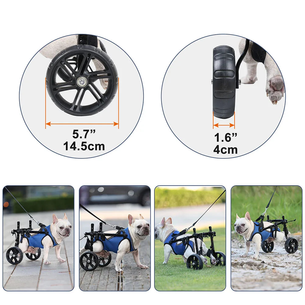 Dog Wheelchair Disabled Cat Dog Walker Cart Pet Hind Limb Paralysis Injury Weakness Assist Walker Rehabilitation Training Brace