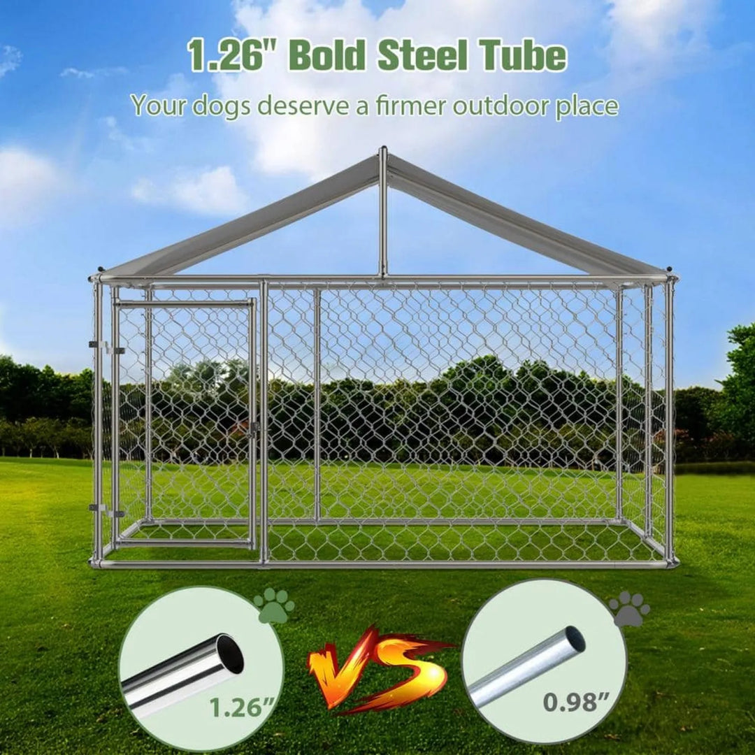 US 7.5 ft. x 7.5 ft. Outdoor Large Dog Kennel Heavy-Duty Pet Playpen Poultry Cage Dog Exercise Pen