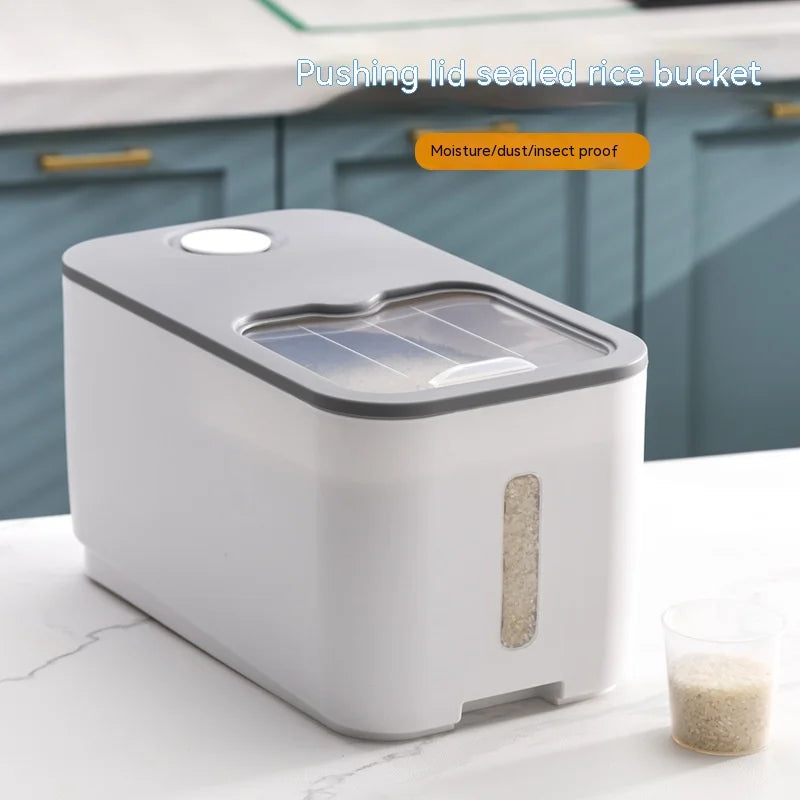 Household Kitchen Transparent 20 Kg with Rice Barrel Storage Box Insect-Proof Tide Sealed Grain Storage Barrel.