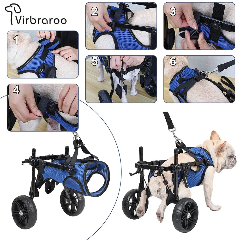 Dog Wheelchair Disabled Cat Dog Walker Cart Pet Hind Limb Paralysis Injury Weakness Assist Walker Rehabilitation Training Brace