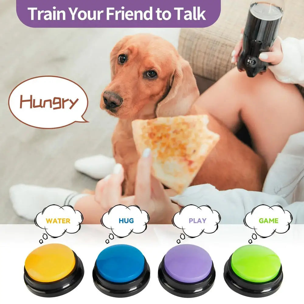 Voice Recording Button Dog Talking Buttons Set For Communication Command 30 Second Record Playback For Cats Pet Training Buzzer