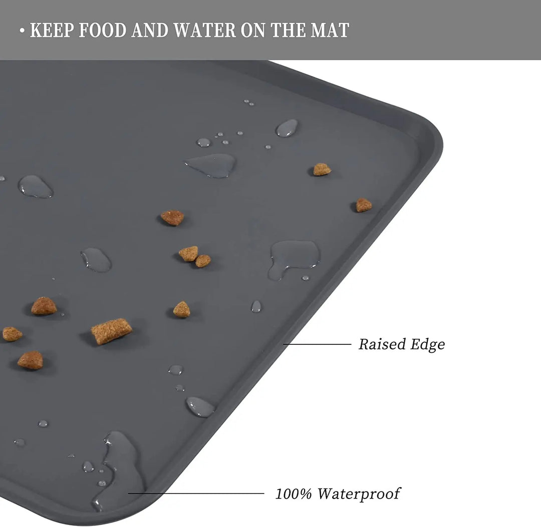 Silicone Waterproof Dog Food Mat, Cat Bowl Mat, Non-Stick Food Pad, Puppy Feeder Tray, Water Placemat