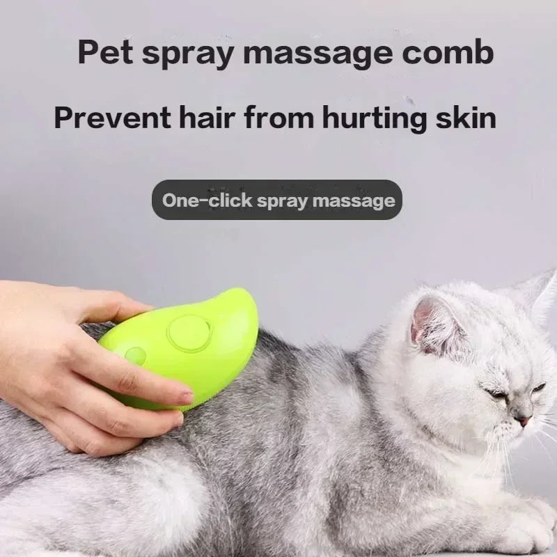 Steam Dog Brush Cats Hair Brush Hair Removal Comb Electric Spray Dogs Triple Pet Grooming Steamy Supplies Products Home Garden