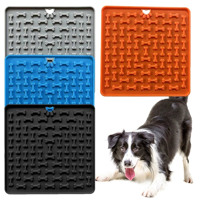 Silicone licking pad Pet Dog Lick Pad Bath Peanut Butter Slow Eating Licking Feeder Cats Lickmat Feeding Dog Lick Mat New