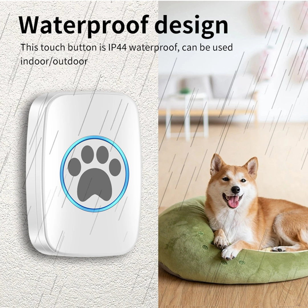 Wireless Dog Door Bell with 60 Melodies IP44 Waterproof Multipurpose Dog Bell for Communication Go Outside Pet Potty Training