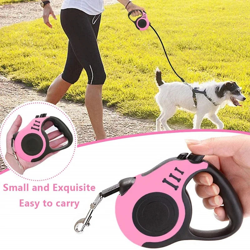 5m Durable Dog Leash Nylon Cat Lead Extension Automatic Retractable Puppy Walking Running Lead Roulette For Dogs Pet Products