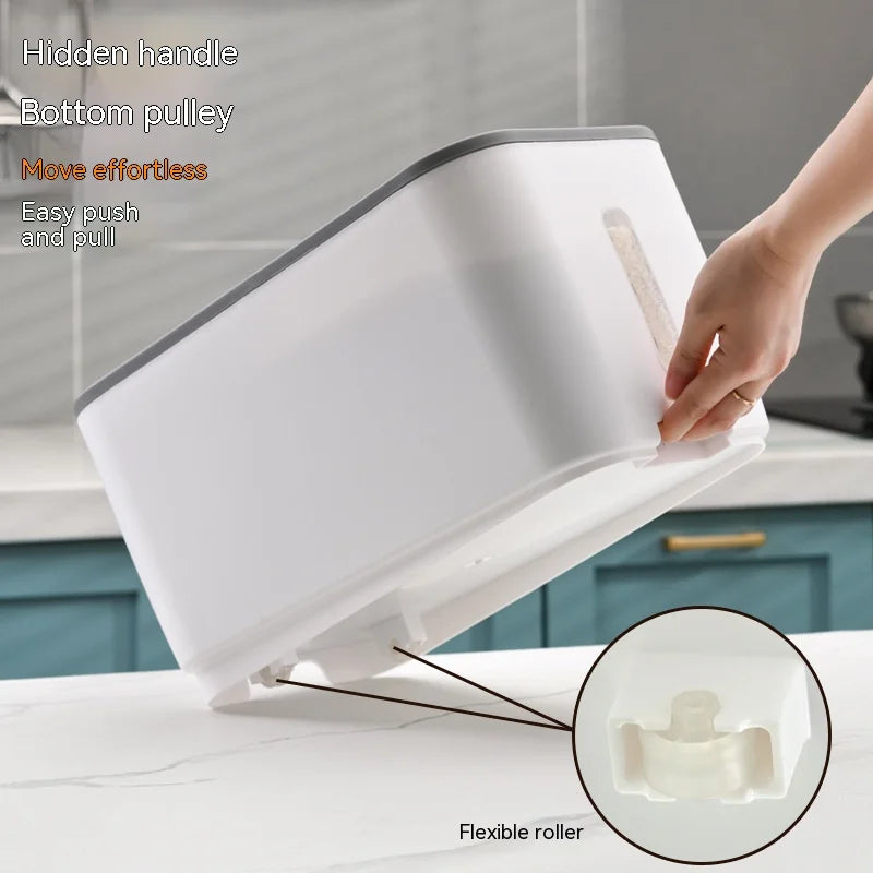 Household Kitchen Transparent 20 Kg with Rice Barrel Storage Box Insect-Proof Tide Sealed Grain Storage Barrel.