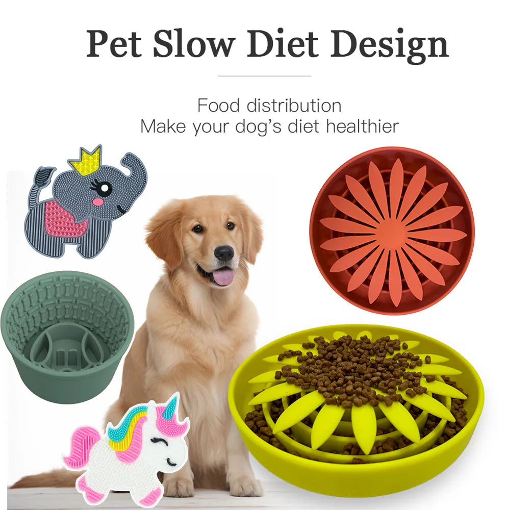 Pet supplies Silicone slow food bucket cat distraction licking pad dog slow food anti choking bowl