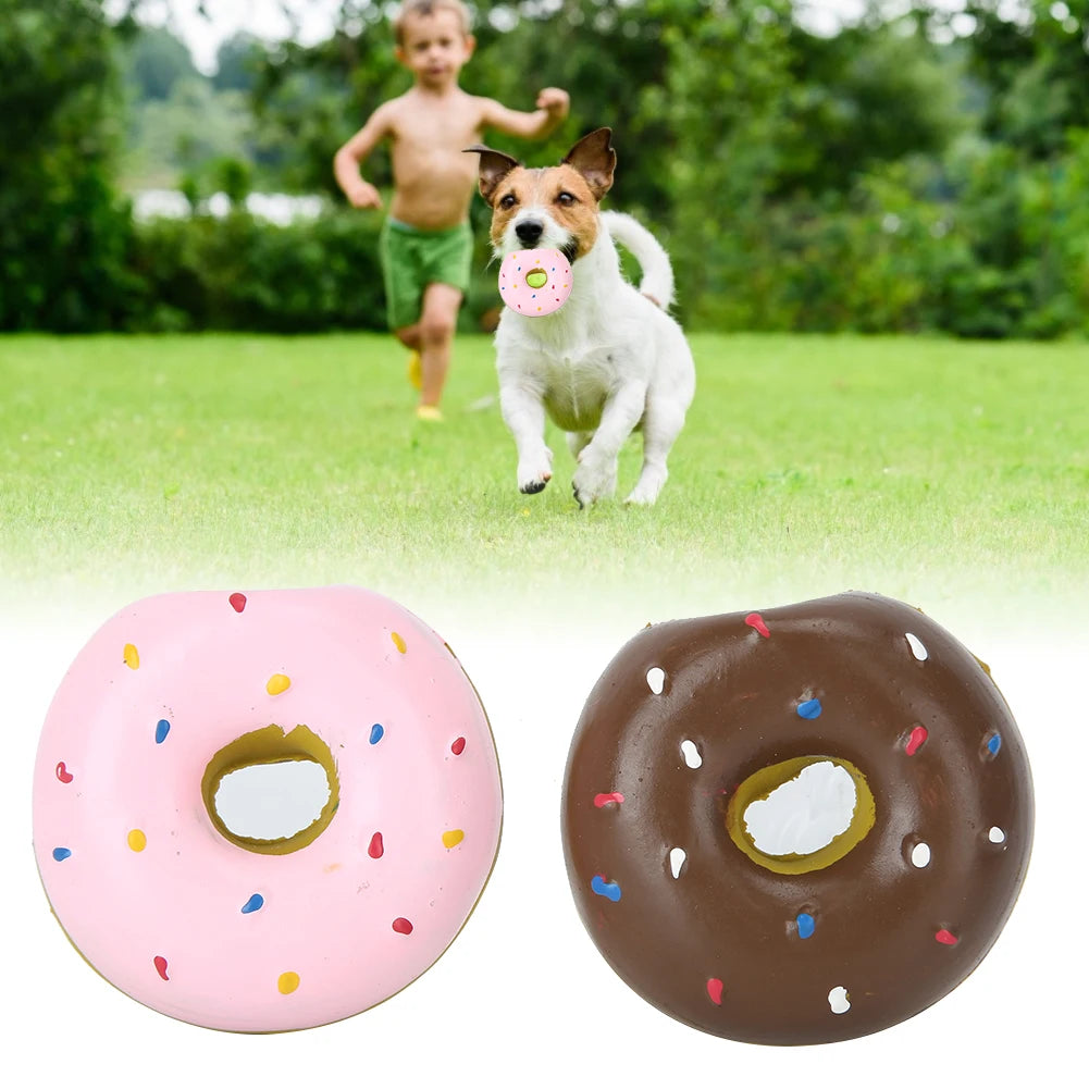 2PCS Donut Dog Chew Toy Sound Toys Simulation Donuts Grinding Cleaning Tooth Relief Dog Toys Игрушки Для Собак Mascotas Perro