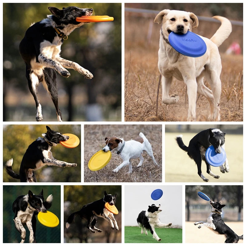 Dog Flying Discs Soft Non-Slip Dog Flying Disc Silicone Game Flying Discs Anti-Chew Dog Toy Puppy Training Interactive Funny Toy