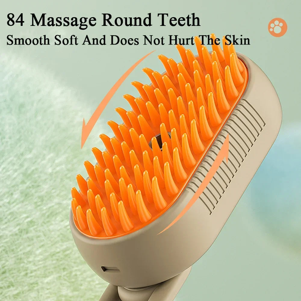 Pet Steamy Brush 3 in 1  With Handle Electric Dog Massage Comb with Steam Spray Cat Grooming Comb Cat Brush Hair Removal Combs