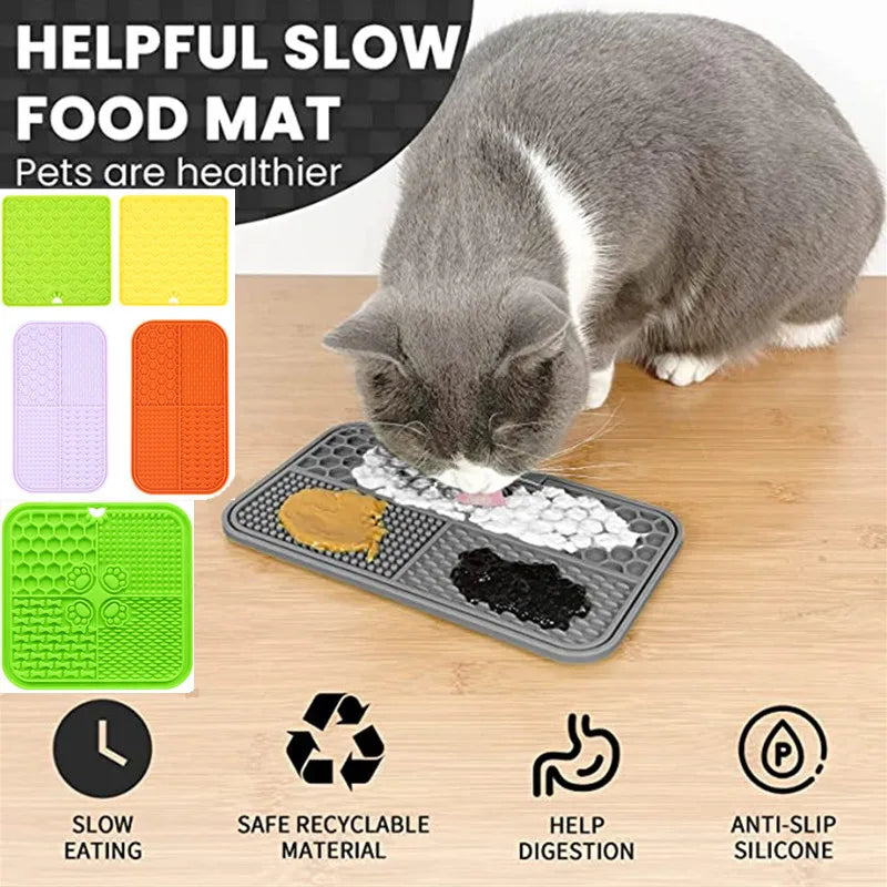 Pet Supplies Dog Silicone Distracted Licking Food Pad Cat Slow Food Bowl Sucker Placemat Pet Anti-slip Anti-choking Eating Gear