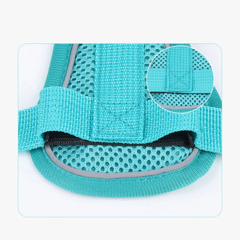 Dog Harness with 1.5m Traction Leash Set No Pull Dog Vest Strap Adjustable Reflective Breathable Harness for Dogs Puppy and Cats