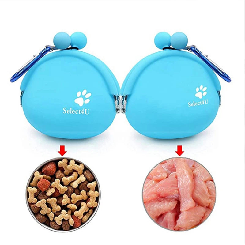 Silicone Pet Dog Train Food Snacks Pockets Bag Walking Dog Training Food Storage Waist Pet Travel Outdoor Product dog treat bag