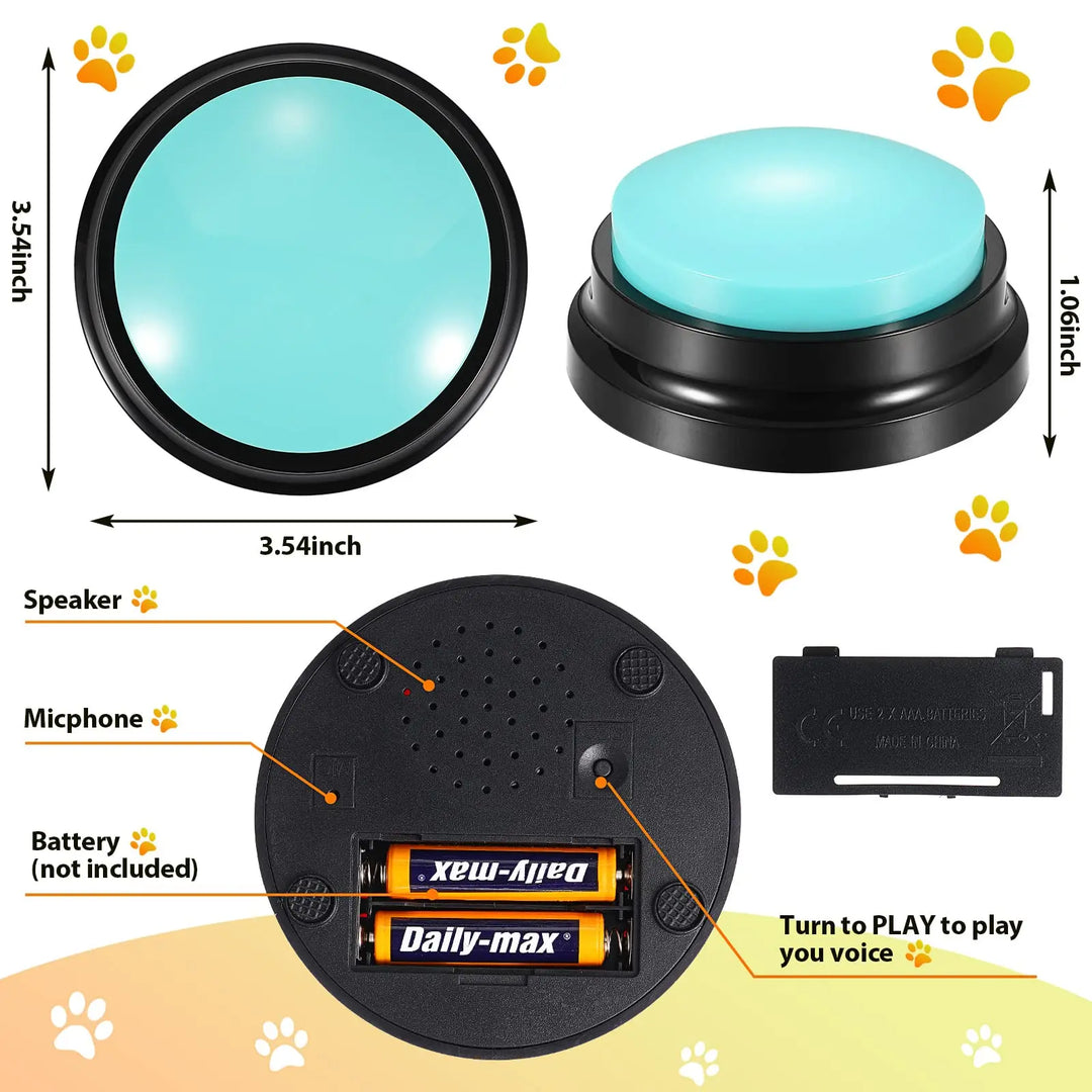 Voice Recording Button Dog Buttons for Communication Pet Training Buzzer 30 Second Record Playback Funny Gift for Study Office