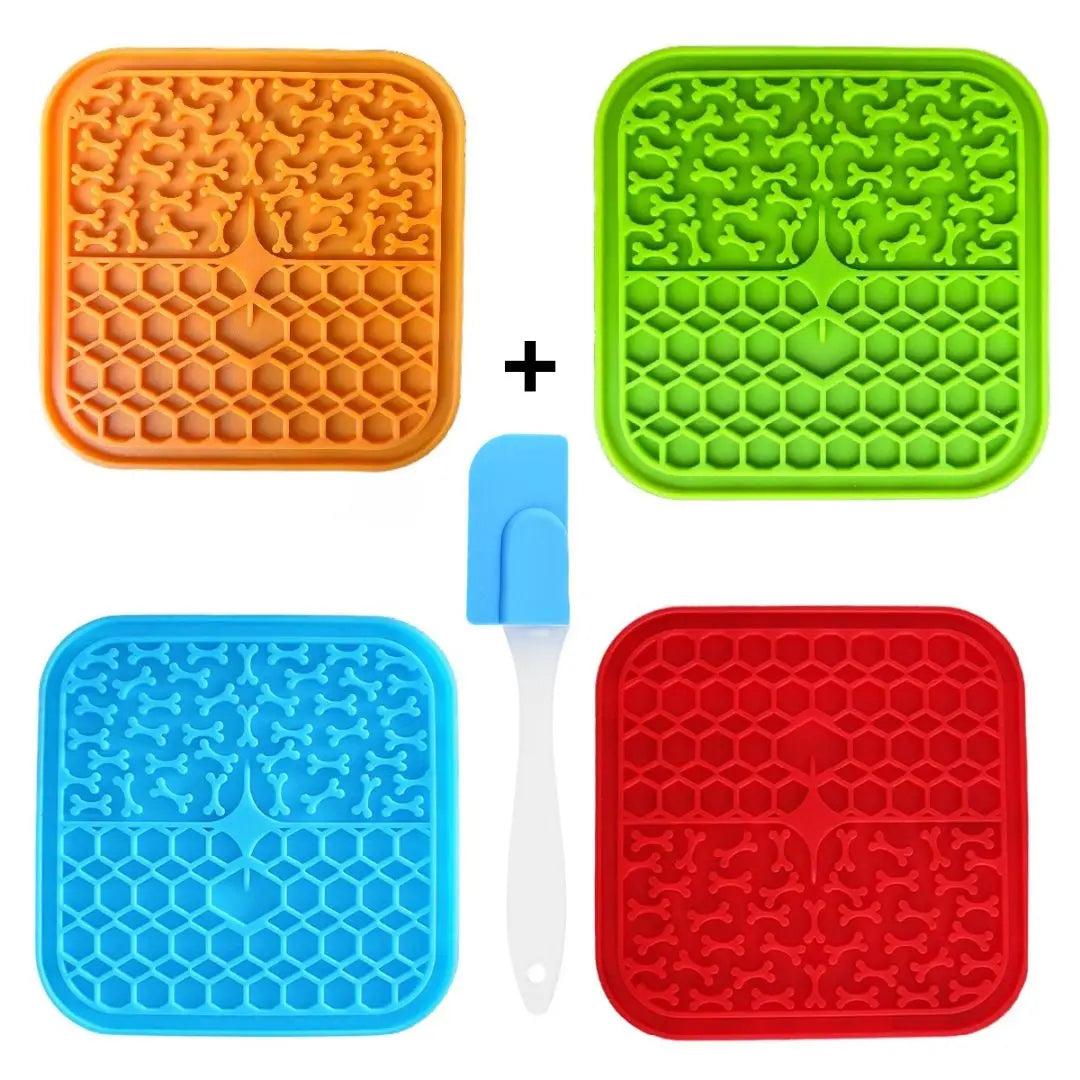 Pet Lick Silicone Mat for Dogs Pet Slow Food Plate Dog Bathing Distraction Silicone Dog Sucker Food Training Feeder Cat Supplies