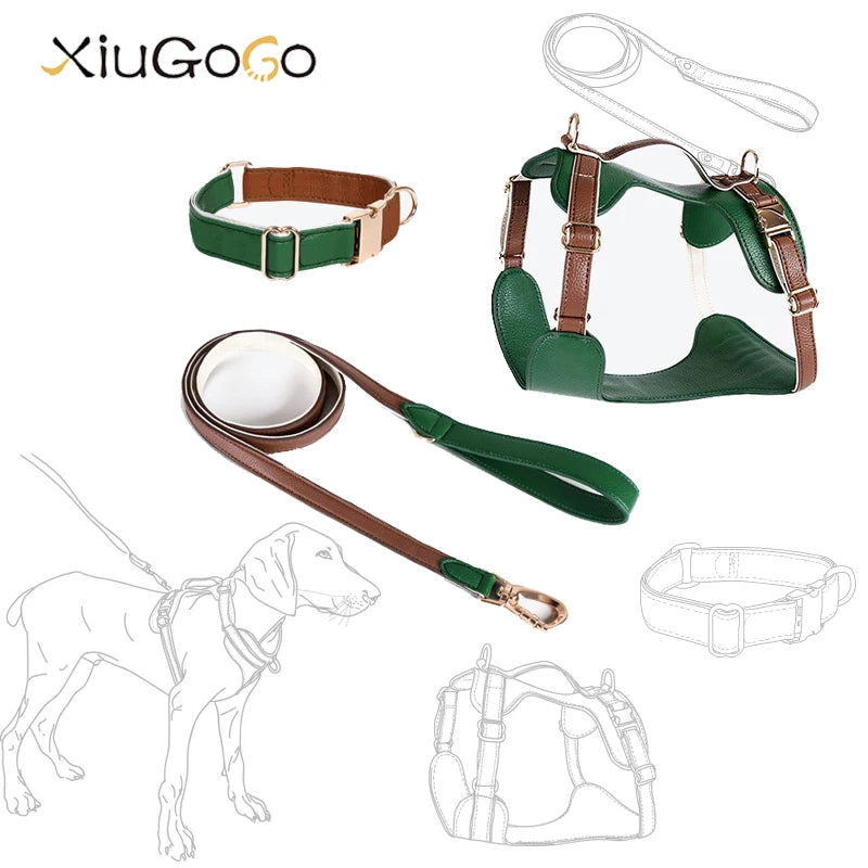 Soft Leather Dog Harness Leash Set,Waterproof,Hand-holder Chest Strap,Adjustable Buckle Suitable For Small Dog,Cat Pet Supplies