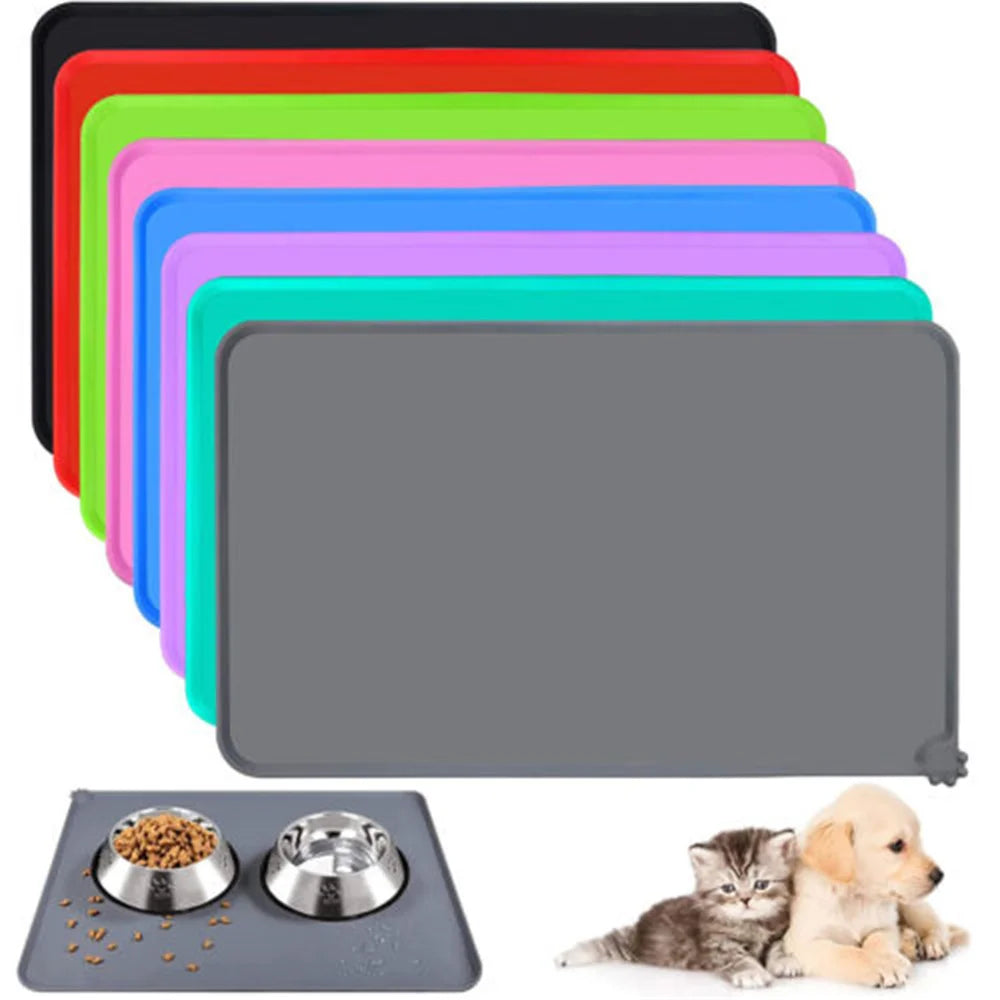 Silicone Waterproof Pet Mat For Dog Cat Pet Food Pad Pet Bowl Drinking Mat Dog Feeding Placemat Portable Outdoor Feeding