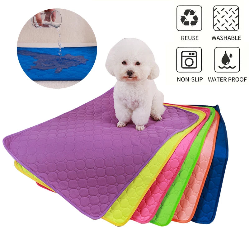 Reusable Dog Pee Pad Absorbent Super Washable Pet Pee Mat Cat Puppy Training Diaper Mat Pet Supplies for Car Seat Floor Sofa