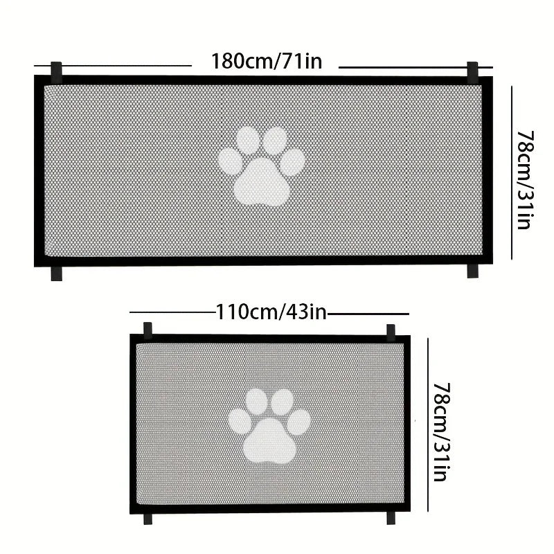 Pet Dog Barrier Fences With 4Pcs Hook Pet Isolated Network Stairs Gate New Folding Breathable Mesh Playpen For Dog Safety Fence