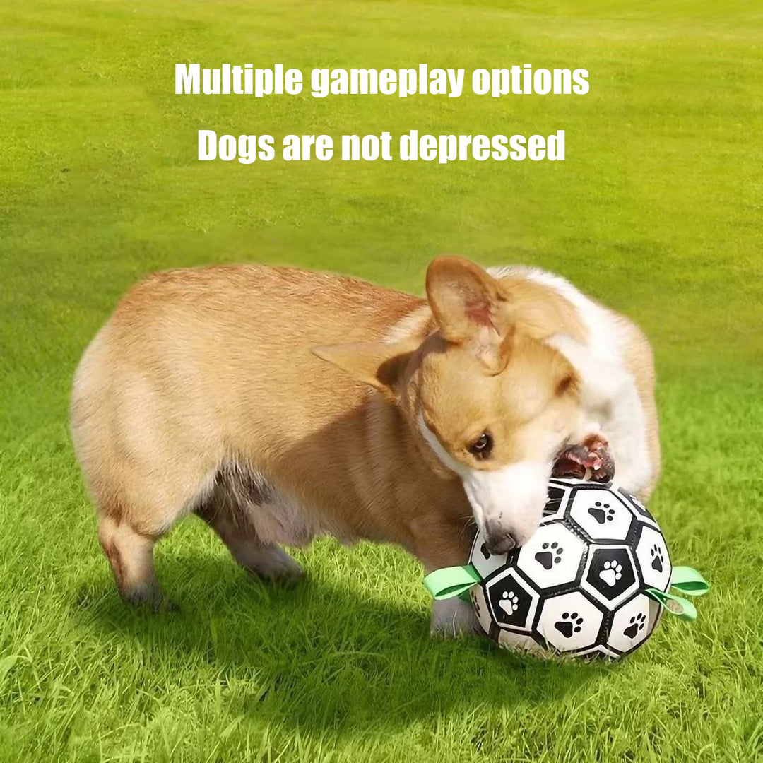 Dog Toys Soccer Ball with Grab Tabs Interactive Dog Balls Toys Durable Puppy Outdoor Training Soccer Pet Football Toys