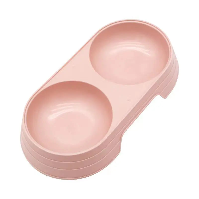 Macaron Pet Double Bowl Plastic Kitten Dog Food Bowl Drinking Tray Feeder Cat Feeding Pet Supplies Cat Accessories Pet Food Bowl